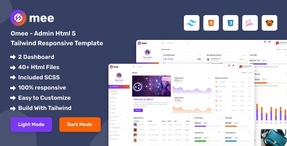 Omee - Admin Dashboard Html 5 Tailwind Responsive Template - CodeCanyon Item for Sale