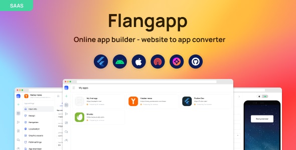 Flangapp - SAAS Online app builder from website - CodeCanyon Item for Sale