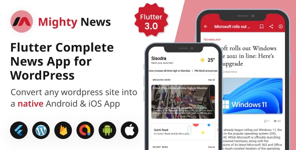 MightyNews - Flutter News App with Wordpress backend - CodeCanyon Item for Sale